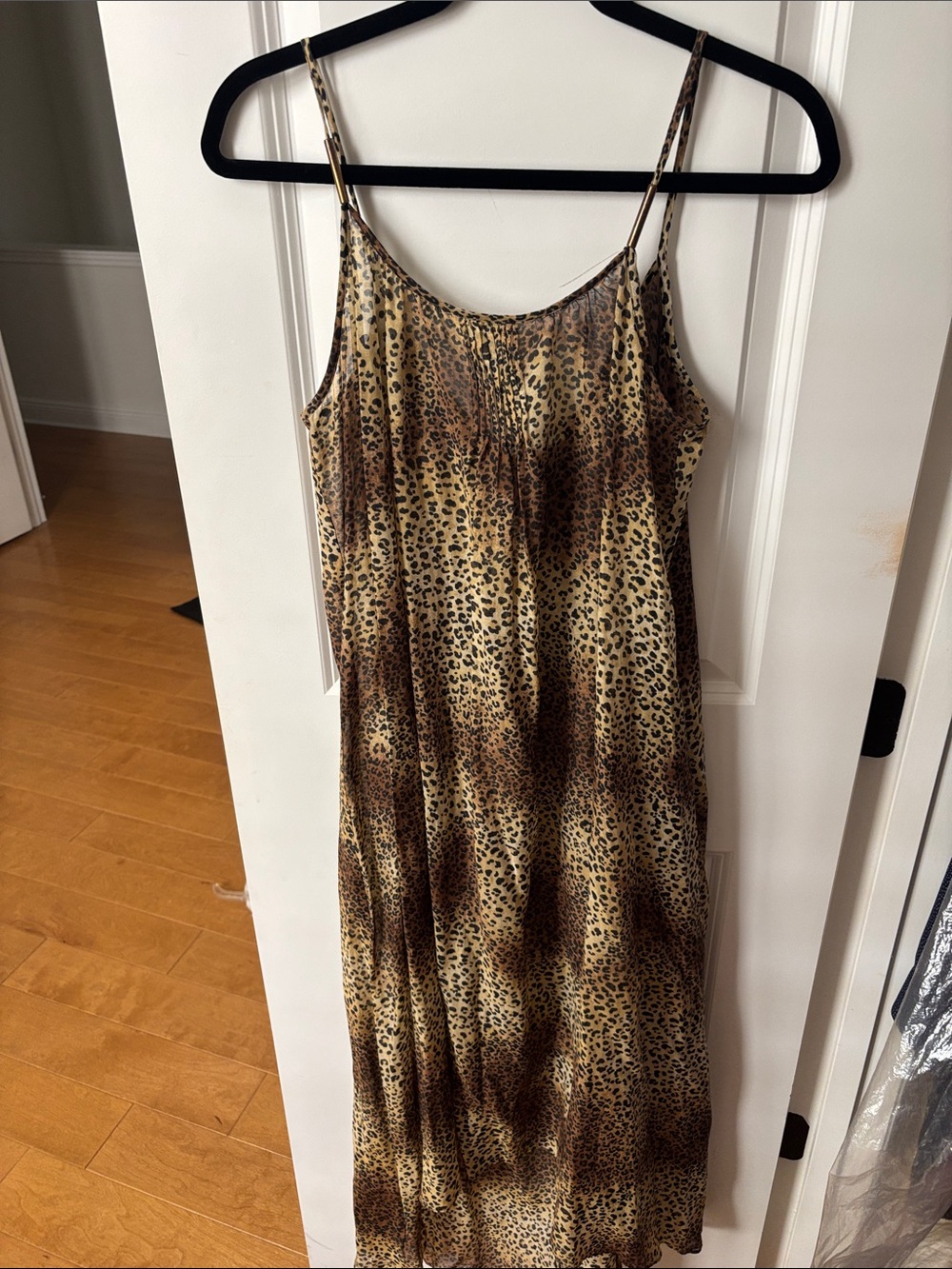 Marina Rinaldi Leopard-Print Cover up Dress Silk/cotton Brown & Tan M